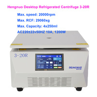 Centrifugeuse de laboratoire portable à haute vitesse certifiée CE, 20000 tr/min, capacité 4*250 ml, 29060xg, pour la séparation d'échantillons biologiques