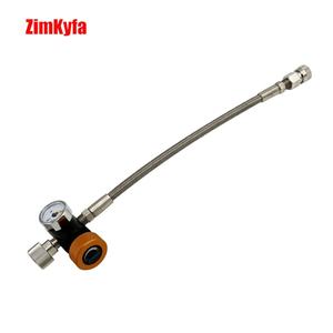 Kit de Manguera Trenzada de Acero Inoxidable HP para Llenado de Aire CO2, 10 Pulgadas, con Manómetro de 3000psi/5000psi, Acoplador de 8mm, Válvula de Purga, Tanque G1/2-14 - Product Image 3