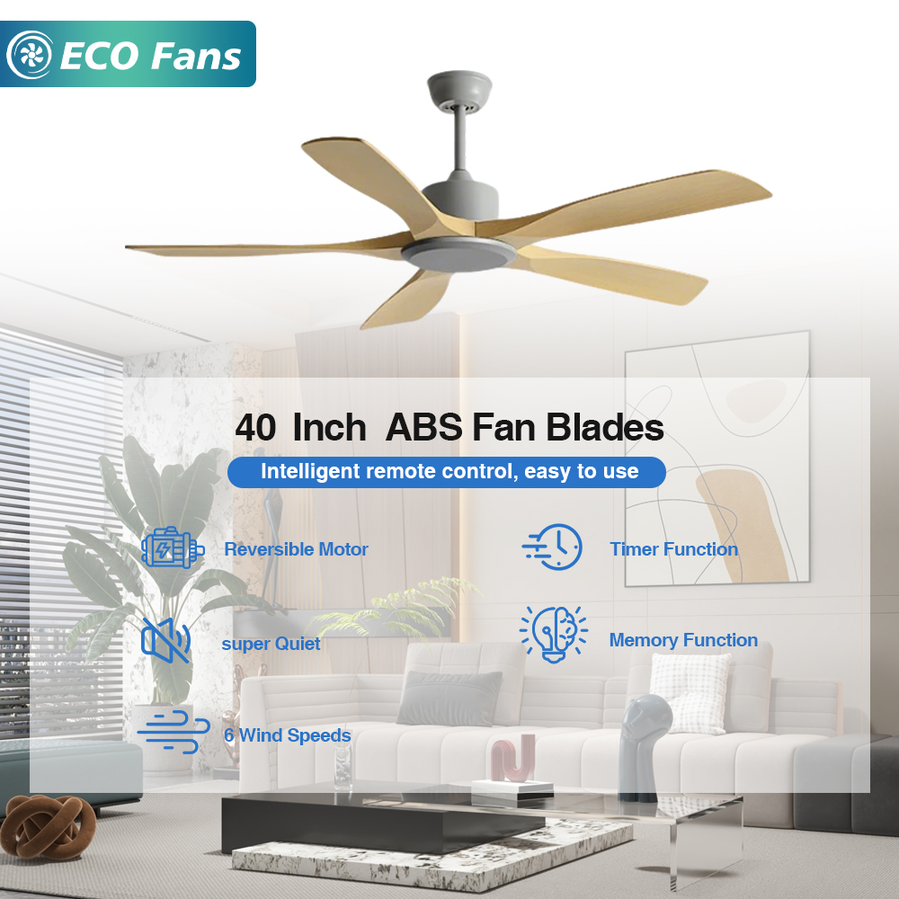 40 Inch ABS High-End Ceiling Fan Lamp, Fine Craftsmanship, Energy Saving, Luxury Decor for Living Room Bedroom ,Hotel,Easy Use