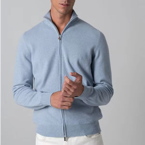 Fabricante de Prendas de Punto Personalizadas OEM ODM, Suéter de Cachemira con Cierre para Hombre, Suministro Directo de Fábrica, Suéter de Cachemira para Hombre - Product Image 1