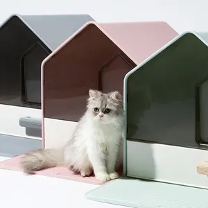 Grosir kucing liter kristal-Kotak Kotoran Hewan Piaraan Toilet, Kotak Sampah Ruang Besar Dipertebal Elegan