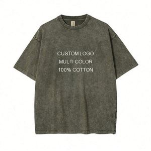 Design Wholesale Men's T-<b>shirts</b> Plain Heavyweight Cotton Acid Washed T <b>Shirt</b> Custom Logo Oversized T <b>Shirt</b> Men - Product Image 2