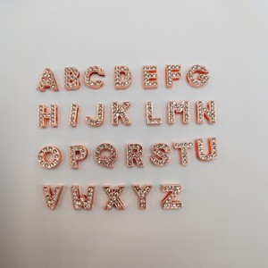 Metall Voll diamant Englisch Brief DIY Armband Schlüssel bund Haustier Halsband Zubehör Junk Phone Case Dekoration Charm Perlen Schmuck - Product Image 6