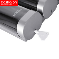 Distributeur de shampooing mur de douche 3 chambre-perceuse distributeur de savon douche support mural étanche ABS plastique distributeur de savon manuel