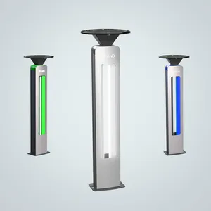 Borne Lumineuse Extérieure à Énergie Solaire Jardin Lumières Passerelle Commerciale Led Lampes avec Capteur Vocal