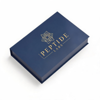 Boîte magnétique esthétique noire et or pour peptides, ensemble d'emballage de luxe avec logo personnalisé pour flacons de bio-peptides de 3 ml, pour valoriser la marque