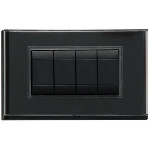 Interruttore a Muro Beghelli Plaque Lite a 4 Vie Nero 12x6 Cm - Product Image 1