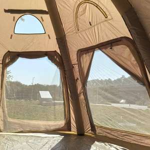 Tente dôme gonflable à 8 côtés personnalisable de couleur kaki |   3000 ml Oxford imperméable + revêtement antibactérien |   Abri de camping 4 saisons - Product Image 4