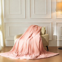 Couverture rafraîchissante légère rose personnalisée pour l'été, double face en polyester et tissu au toucher frais, respirante, utilisable toute l'année