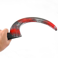 Couteau de cosplay réaliste et personnalisable, type faucille sanglante ou faux poignard, pour Halloween, les farces, la décoration de fête et les costumes