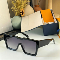Lunettes de soleil unisexes tendance 2026, style vintage, monture carrée intégrale, surdimensionnées, colorées, or et blanc, verres polarisés dégradés UV400