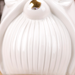 Redeco graziosi ornamenti elfo in ceramica ornamento gnomo in ceramica bianca con luci a Led per regali decorazione domestica - Product Image 5