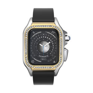 Boîtier de montre plaqué titane serti de diamants fabriqués à la main pour montre intelligente de luxe pour femmes avec des accents de diamant - Product Image 4