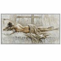 Peintures à l'huile modernes de femmes nues, faites à la main, sexy, sur toile, encadrées, pour la décoration murale de galerie, hôtel, bureau.