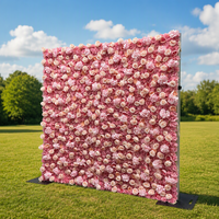 Mur de fleurs LE-521 Rose Blush Hydrangea, toile de fond florale 3D en soie, personnalisable, pour designer de mariages, décoration murale de scène