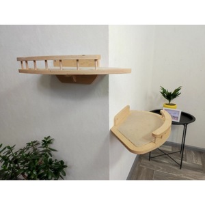 Wooden Wall Mounted Cat Shelf 1 Level Solid Wood Floating Cat <b>Bed</b> For Cat <b>House</b> Furniture - Product Image 2