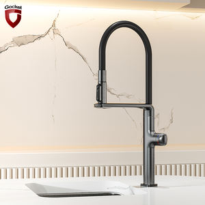 Robinet de cuisine contemporain en or simple, robinet de cuisine à eau chaude et froide - Product Image 2