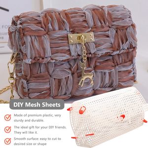 Ariste 4 cái túi móc Tự làm Túi nhựa trong suốt Messenger Crochet PURSE Kit lưới đan lưới Vật liệu Phụ kiện tự làm cho may vá - Product Image 5
