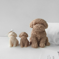 Molde de silicona 3D para velas aromáticas de cachorros, forma de perro lindo, antiadherente, juego de 17 piezas para jabón hecho a mano, pegamento y manualidades de yeso.