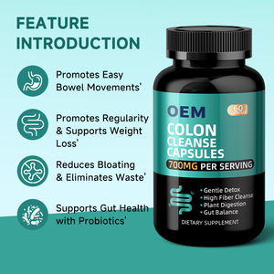 Suplemento Natural a Base de Hierbas para la Salud Digestiva e Intestinal, Limpieza e Desintoxicación Intestinal, 60 Cápsulas, GMP ISO HACCP, Candida Cleanse OEM - Product Image 2