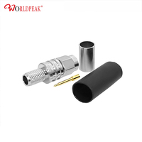 Konektor SMA Male EZ Crimp Tahan Air untuk LMR240, Steker Coax Tanpa Solder dengan Heat Shrink Boot