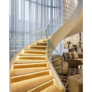 Diseño personalizado de escalera de madera de la fábrica de Foshan escaleras espirales prefabricadas para Villa interior o escaleras curvas para residentes - Product Image 6
