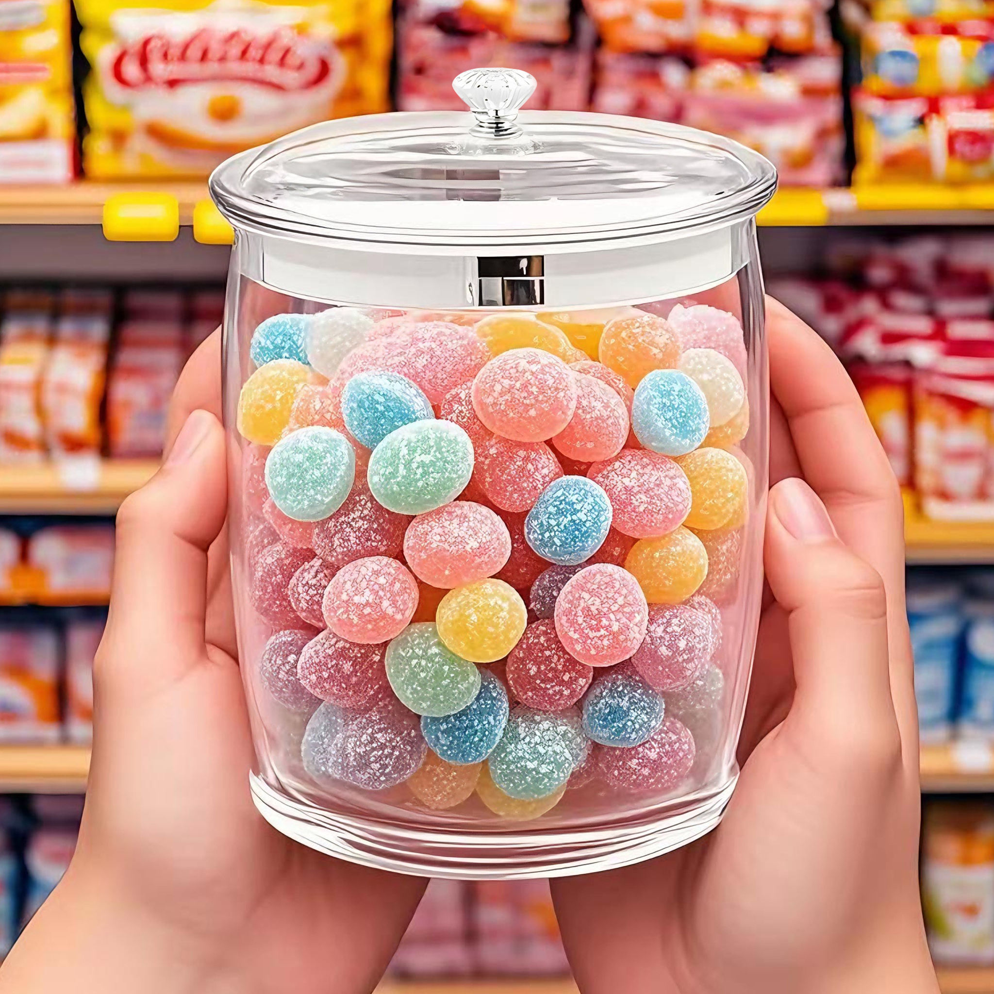 ECOBOX Sealed Bottle Sweet Grain Nut Rice PET Food Storage Tank Jar Bulk Food Bins Airtight Canisters Candy Jar for Sale