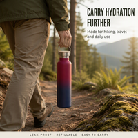 Bouteille d'eau isotherme en acier inoxydable à double paroi, style américain, portable, pour la randonnée et la course à pied, avec logo personnalisé
