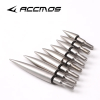 Pointe de flèche de tir à l'arc en acier inoxydable 70/80/90/100/125/150/175/200 grains, ID 6,2 mm, pour arbalète, avec tige en aluminium, accessoire de tir à l'arc