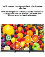 Écran publicitaire LCD Android 4K pleine surface, sur pied, 65 et 75 pouces, à cadre fin, pour centres commerciaux et aéroports, vente en gros