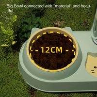 Gamelle pour animaux de compagnie 3-en-1 avec fontaine à eau, double gamelle surélevée pour chats