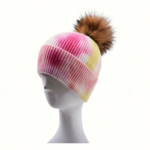 Gorros de Punto Personalizados con Bordado, Gorro de Invierno de Acrílico Teñido para Mujer, Gorro de Punto con Pompón - Product Image 3