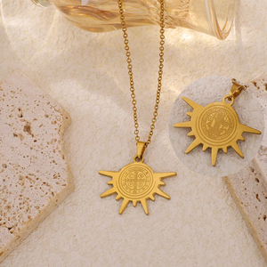 Collar Geométrico de Acero Inoxidable 304 con Baño de Oro Real de 18K, Cadena de Cable Pulida, Elegante Joyería para Mujer - Product Image 2