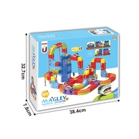 Kit de train magnétique motorisé 207 pièces pour enfants, avec circuit en cascade, jouets de rails en cubes, commande en gros