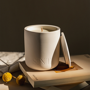 Bougie parfumée en céramique de couleur unie minimaliste écologique Aikun, décoration d'intérieur moderne, aromathérapie - Product Image 6