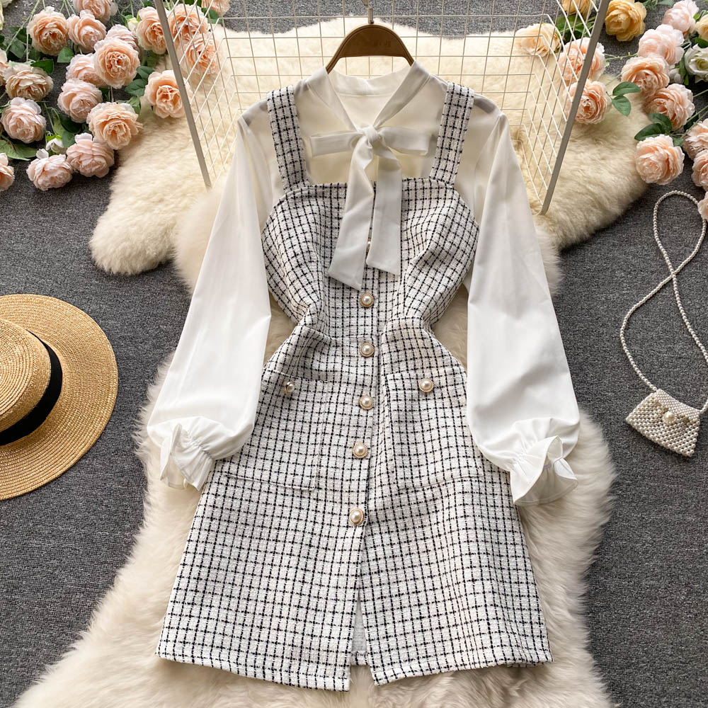 chinese dress ladies Red Tartan Tie Waist Shirt Dress – Sail to Sable