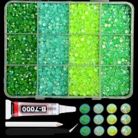 Gros 12 compartiments Candy Résine Strass plats 12 couleurs nail art gemmes DIY