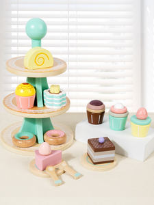 Espositore per Torte a Tre Piani in Legno, Set Gioco di Ruolo per Bambini in Età Prescolare, Altri Giochi di Finzione - Product Image 4