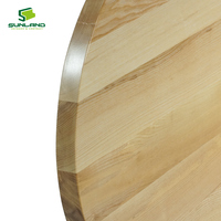 Table à manger ronde moderne en placage de frêne avec base en métal, pour café, bistrot, restaurant, hôtel, meubles d'intérieur