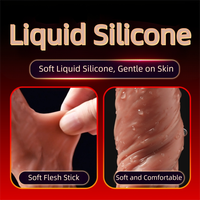 Dildos Largos de Silicona Realista, Pene Grande con Prepucio Deslizante, Tapón Anal, Estimulador de Vagina y Pene, Juguetes Sexuales para Mujeres