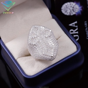 Bague cubaine en argent 925 avec diamant moissanite en forme de croix VVS pour homme, bijoux hip-hop - Product Image 2