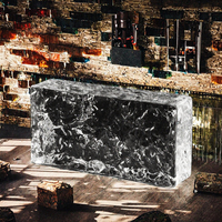 Briques de verre coulé transparentes solides - Décoration murale de cuisine traditionnelle multicolore, pare-feu, étanche, pour entrée et salle de sport
