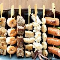 Brochettes en bambou brossé Newell, brochettes plates en bambou, brochettes alimentaires en bambou pour barbecue, restauration et usage extérieur
