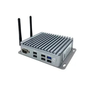 J1900 dual quad core 2 puerto lan 4USB procesador de sistema sin ventilador vga mini pc industrial android ganar 10 computadora hd puertos