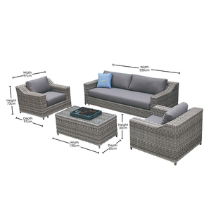 Osmen San Diego vườn sofa với đệm dệt mây ngoài trời sofa cho sân thượng sử dụng Patio - Product Image 3