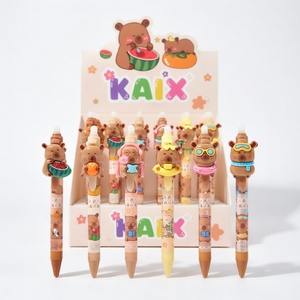 Lot de stylos gel Kawaii en gros – Mignons animaux de dessin animé rétractables, encre noire et bleue 0,5 mm pour l'école, le bureau et les enfants - Product Image 6