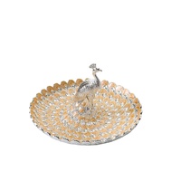 Plateau doré gravé de style vintage européen, sous-verre pour tasses à café et thé, assiette de style cour, ornements de vaisselle, assiette à dessert, vente en gros