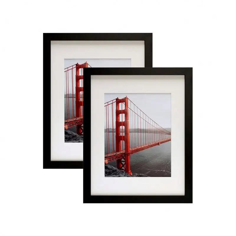 Frame 11x14 photo frame - can show pictures 8x10 with pad or 11x14 without pad - wide molding - pre installed wall mounting hard