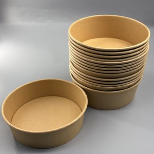 Bol en papier kraft imprimé sur mesure, à paroi simple, jetable, pour emporter, pour aliments chauds ou froids. - Product Image 2