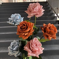O-X306 Prix de gros Rose artificielle toucher réel pour décoration maison et mariage, fleurs artificielles toucher réel, rose en branche unique
